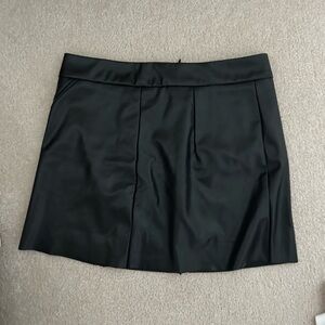 Black leather skirt